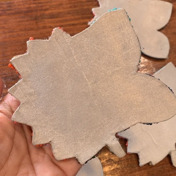 PIER 1 Set of 4 Vibrant Glass Beaded Floral Coasters - Picture 8 of 17